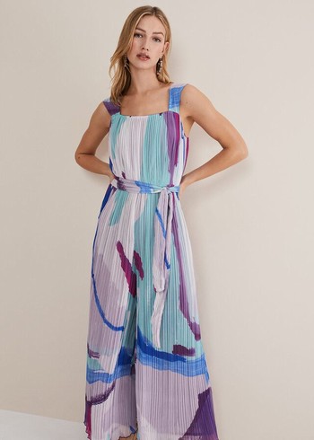 Phase Eight Rhona Abstract Wide Leg Jumpsuit Multicolor Australia | WJ9286140